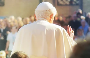 Pope Benedict XVI at the Wednesday general audience Oct. 24, 2012 in St. Peter's Square.   Marianne Medlin/CNA.