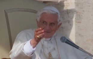 Pope Benedict XVI at the Wednesday general audience on Oct. 24, 2012.   Marianne Medlin.