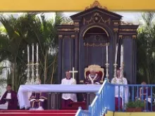 Pope Benedict XVI celebrates Mass in Havana's Revolution Square on March 28, 2012.