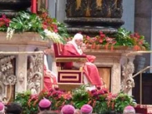 Pope Benedict XVI celebrates Mass in St. Peter's Basilica on his 60th anniversary of ordination