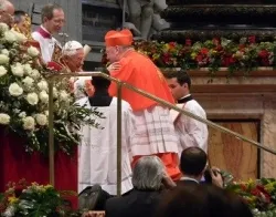 Pope Benedict XVI receives Cardinal Timothy Dolan and gives him his biretta on Feb. 18, 2012?w=200&h=150