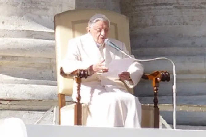 Pope Benedict XVI gives his Wednesday General Audience Nov 7 in St Peters Square Credit Matthew Rarey CNA 3 CNA Vatican Catholic News 11 7 12