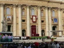 Pope Benedict XVI named St. John of Avila and St. Hildegard of Bingen Doctors of the Church in an outdoor ceremony before Mass on October 7, 2012. 