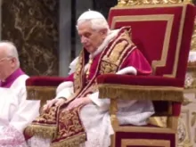 Pope Benedict XVI prays in St. Peter's Basilica.