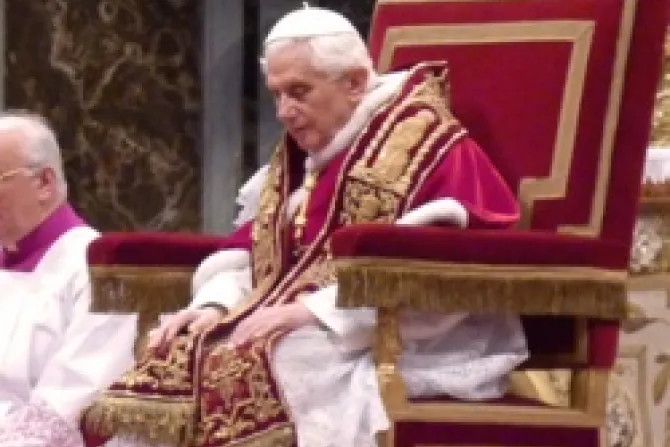 Pope Benedict XVI in St Peters Basilica CNA Vatican Catholic News 2 18 12