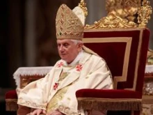 Pope Benedict XVI celebrates the Easter vigil mass in St. Peter's Basilica on April 3, 2010 in Vatican City, Vatican. 