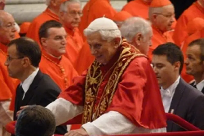 Pope Benedict XVI in St Peters Basilica during the consistory of cardinals Nov 24 2012 Credit Lewis Ashton Glancy CNA CNA 11 24 12