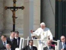 Pope Benedict XVI during his Oct. 5, 2011 general audience in St. Peter's Square