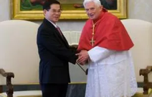 Pope Benedict XVI meets Vietnamese President Nguyen Minh Triet in December 2009.   Alessia Giuliani/Vatican Pool/Getty Images