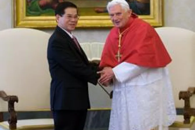 Pope Benedict XVI meets Vietnamese President Nguyen Minh Triet Credit Alessia Giuliani Vatican Pool Getty Images Getty Images News CNA Vatican Catholic News 9 22 11