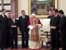 Pope Benedict XVI meets with a delegation from Guatemala on March 26, 2010. 