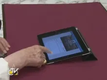 Pope Benedict XVI sends his first tweet from a mobile tablet. 