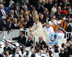 Pope Benedict XVI processing through St. Peter's Square during Bl. John Paul II's beatification.?w=200&h=150