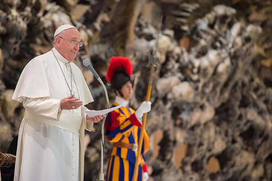 Pope Francis at the Vatican's Paul VI Hall on April 10, 2015. ?w=200&h=150