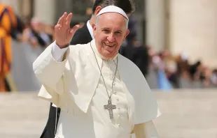 Pope Francis at the Wednesday General Audience in St. Peter's Square on June 24, 2015.   Daniel Iba?n?ez/CNA.