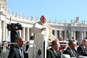 Pope Francis 1 at the general audience in St Peters Square May 4 2016 Credit Daniel Ibanez CNA 5 4 16