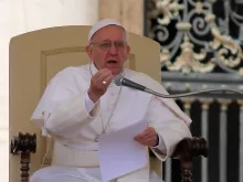 Pope Francis in St. Peter's Square during the Wednesday general audience on May 22, 2015. 