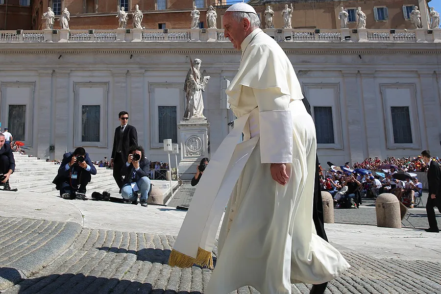 Pope Francis walking up to St. Peter's Basilica on June 3, 2015 before the Wednesday general audience. ?w=200&h=150