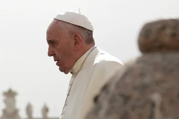 Pope Francis 2 at the general audience in St Peters Square April 13 2016 Credit Daniel Ibaez CNA