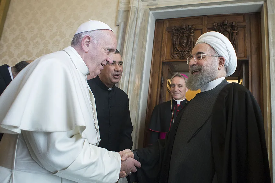 Pope Francis meets with Iranian president Hassan Rouhani at the Vatican, Jan. 26, 2016. ?w=200&h=150
