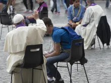 Pope Francis gives absolution in St. Peter's Square, April 23, 2016. 