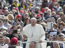 Pope Francis at the Jubilee Audience in St. Peter's Square on April 9, 2016. 