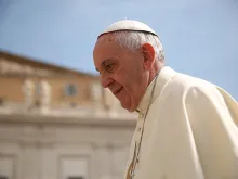 Pope Francis at the General Audience address in St. Peter's Square, May 20, 2015. 