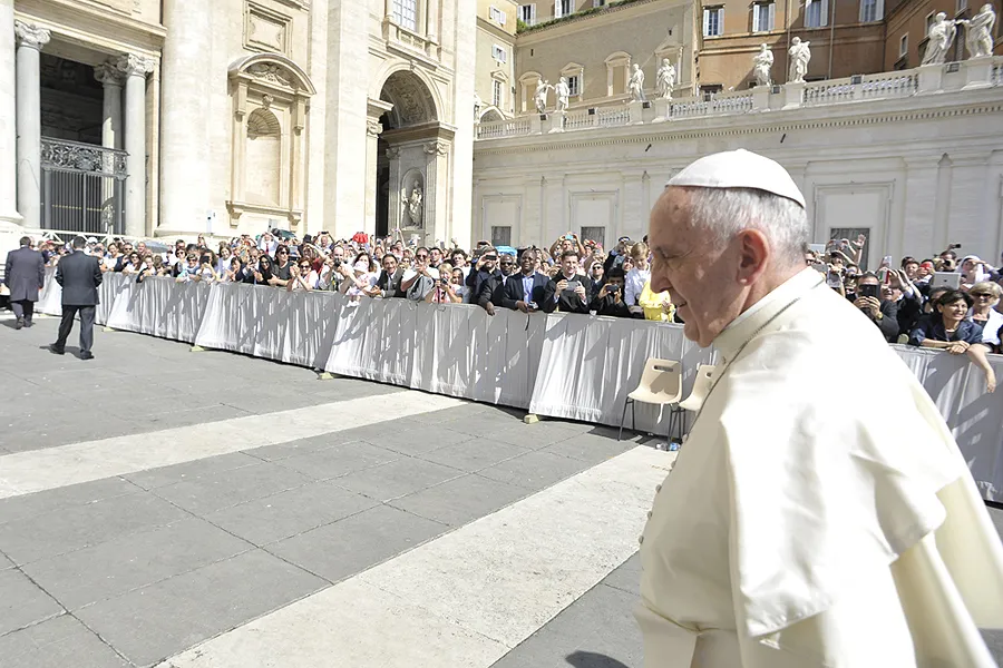 Pope Francis at the Wednesday general audience in St. Peter's Square on June 17, 2015. ?w=200&h=150