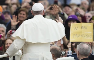 Pope Francis at the general audience in St. Peter's Square, April 13, 2016.
