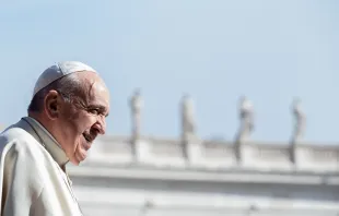 Pope Francis in St. Peter's Square April 17, 2019.   Daniel Ibanez/CNA.