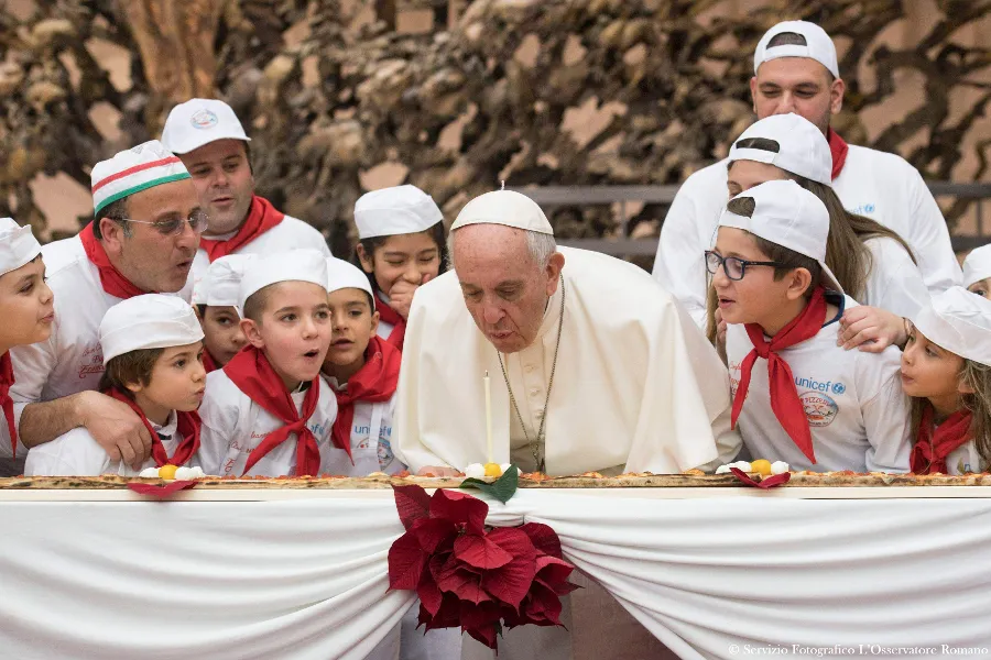 Pope Francis celebrates 81st birthday with children. Dec. 17, 2017. ?w=200&h=150