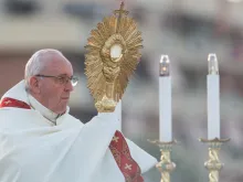 Pope Francis celebrates the Feast of Corpus Christi in Ostia June 3, 2018.