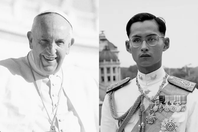 Pope Francis Credit Daniel Ibanez Bhumibol Adulyadej Credit Public Domain wikipedia CNA