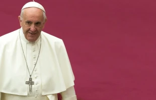 Pope Francis in the Paul VI Hall Dec. 6, 2017.   Daniel Ibanez/CNA.