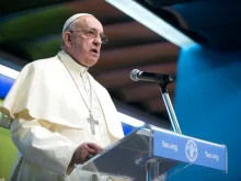  Pope Francis addresses the United Nations' Food and Agriculture Organization (FAO) at their headquarters in Rome on Nov. 20, 2014. 
