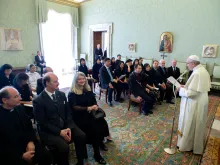 Pope Francis addresses the International Federation of Associations of Catholic Physicians at the Vatican, May 28, 2018. 