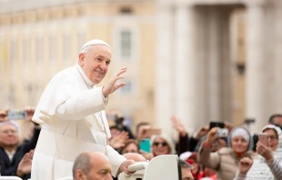 Pope Francis in St. Peter's Square March 27, 2019.   Lucia Ballester/CNA.