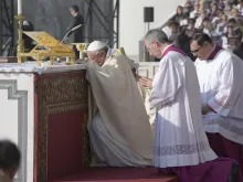Pope Francis celebrates Mass in Milan on the Feast of the Annunciation of Mary on March 25, 2017. 