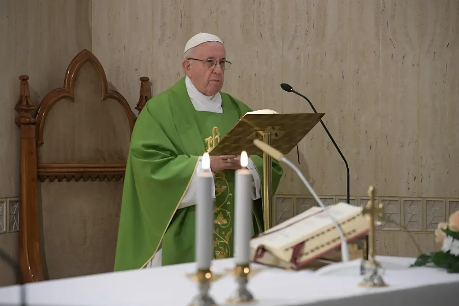 Pope Francis says Mass at the chapel of Santa Marta in the Vatican, Sept. 11, 2018. ?w=200&h=150