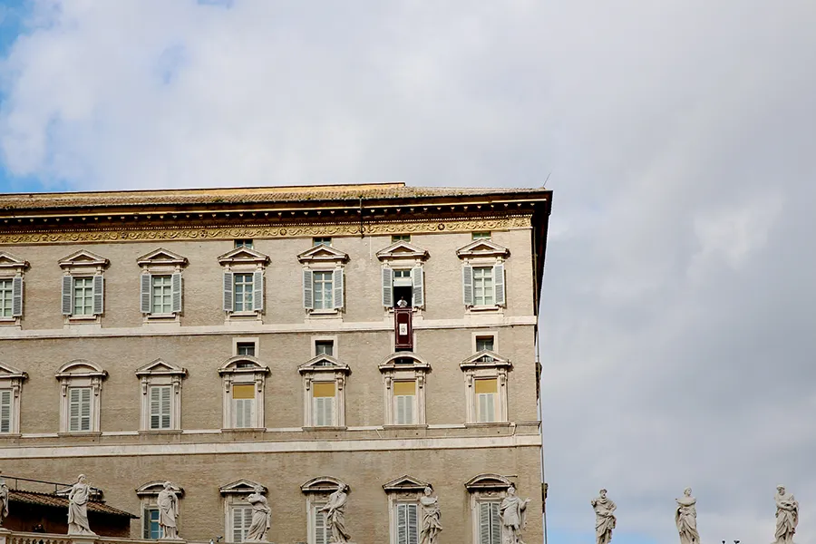 Pope Francis gives his Sunday Angelus address from the papal apartment window on Feb. 15, 2015. ?w=200&h=150