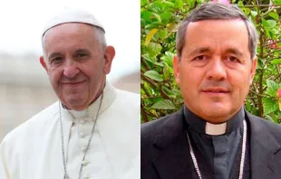 Pope Francis.   Daniel Ibanez/CNA. Bishop Juam Barros. Courtesy of Chilean bishops' conference.