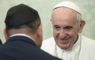 Pope Francis meets with a delegation from the World Congress of Mountain Jews on Nov. 5, 2018.   Vatican Media.