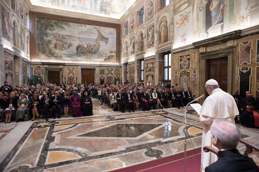 Pope Francis addresses a conference on Laudato Si, July 6, 2018. ?w=200&h=150