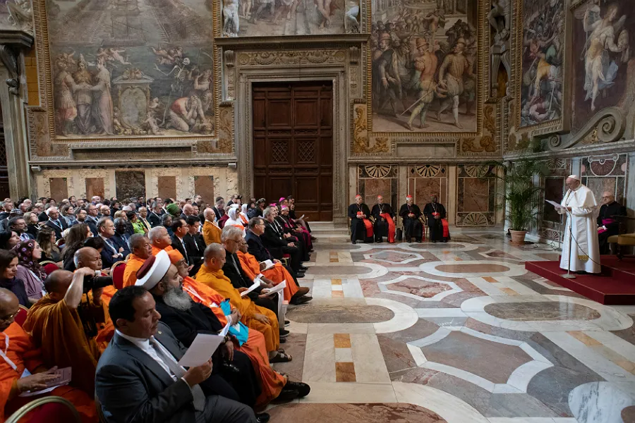 Pope Francis addresses participants in a conference on religions and the sustainable development goals, in the Vatican's Clementine Hall March 8, 2019. ?w=200&h=150