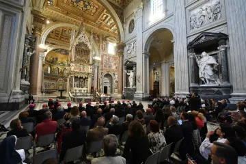 Pope Francis addresses participants in a training course promoted by the Roman Rota at the Archbasilica of St John Lateran Sept 27 2018 Credit Vatican Media CNA