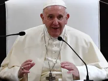Pope Francis addresses religious leaders in Maputo, Mozambique on Sept. 5, 2019. 