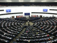 Pope Francis addresses the European Parliament in Strasbourg, Nov. 25, 2014. 