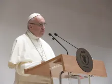 Pope Francis addresses the WFP Rome headquarters, June, 13, 2016. 