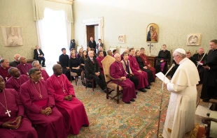 Pope Francis addresses a group of Anglican bishops, Oct. 6, 2016.   L'Osservatore Romano.