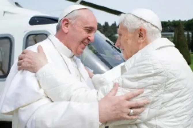 Pope Francis and Benedict CNA